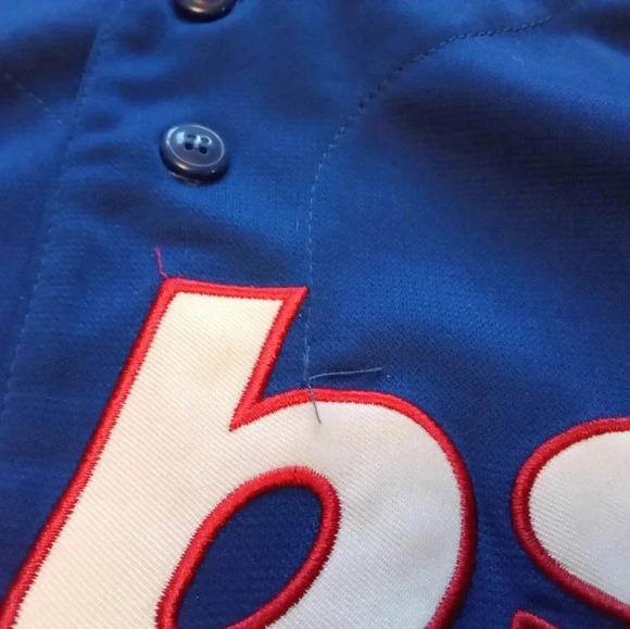 Vintage MLB Dynasty Chicago Cubs Jersey Blue Size Medium - Picture 6 of 7